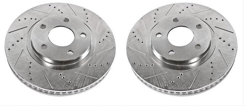 Brake Rotors, Drilled/Slotted, Iron, Zinc Dichromate Plated, Front, Buick, Cadillac, Chevy, Oldsmobile,Pontiac