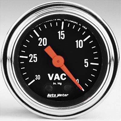 Vacum Gauge 52mm 0-30 in . Hg . Traditional Chrome Mechanical