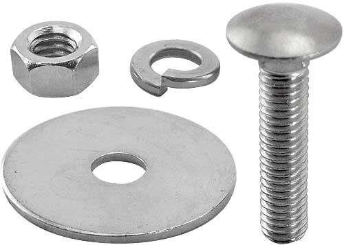 Bed Strip Carriage Bolt Set/ Polished Stainless