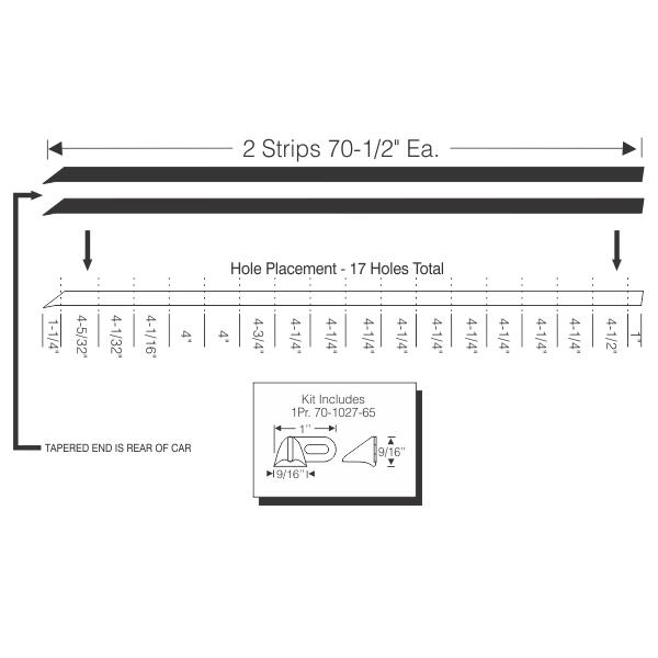 Hardtop roof rail weatherstrip