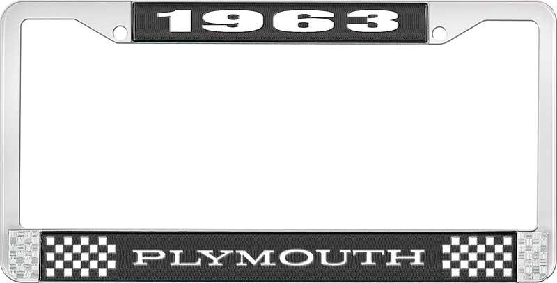 1963 PLYMOUTH LICENSE PLATE FRAME - BLACK