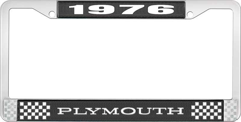 1976 PLYMOUTH LICENSE PLATE FRAME - BLACK