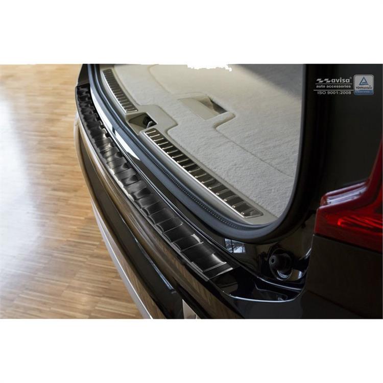 Zwart RVS Achterbumperprotector passend voor Volvo XC90 2015-2019 & Facelift 2019- 'Ribs'