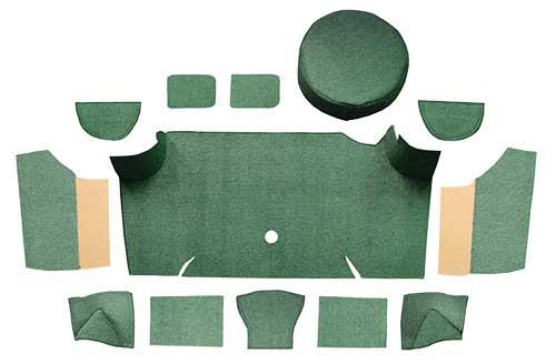 1967-68 Mustang Fastback Loop Trunk Carpet Set with Boards - Moss Green