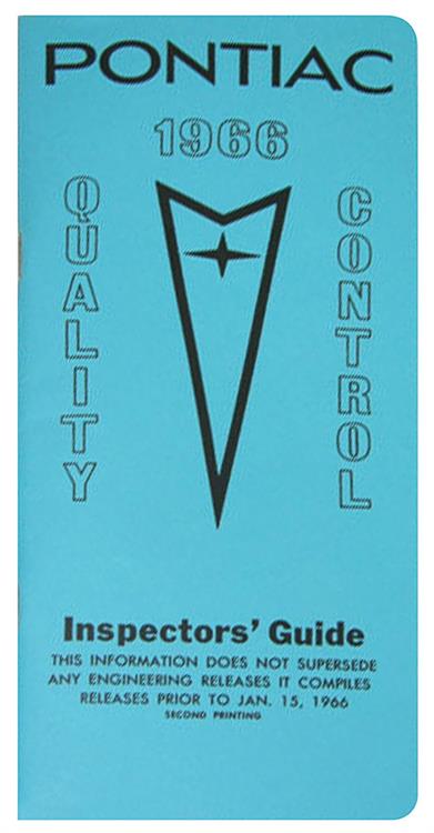 Book, Line Inspectors Guide, 1966 Pontiac