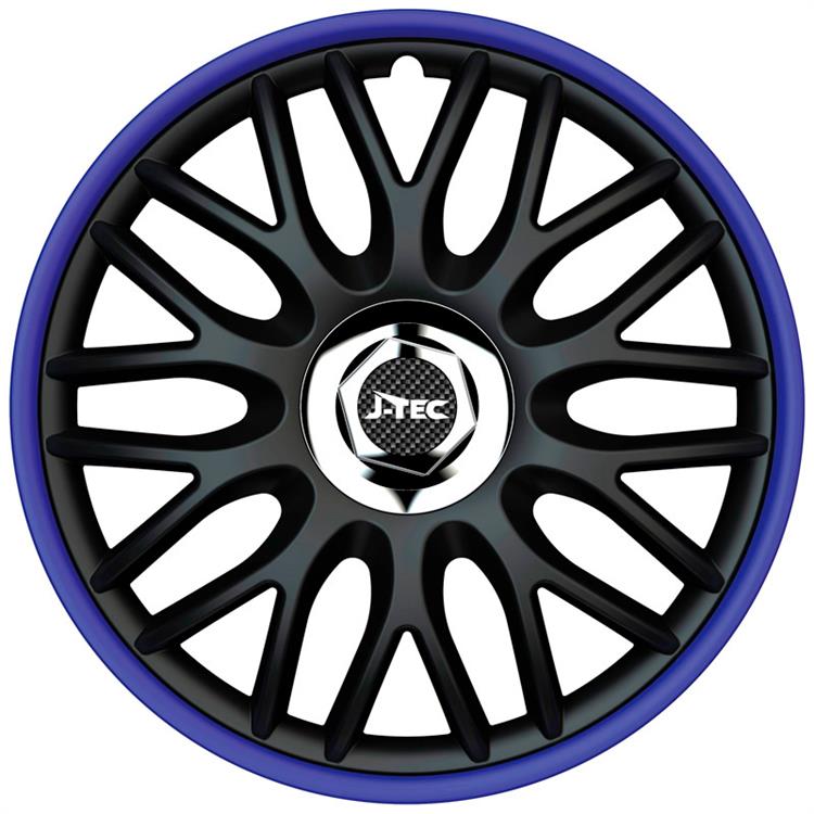 Set J-Tec wheel covers Orden R 14-inch black/blue + chrome ring