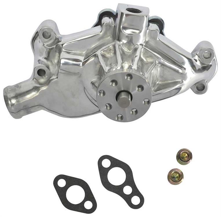 1955-68 Small Block High Performance Short Water Pump - Polished Aluminum