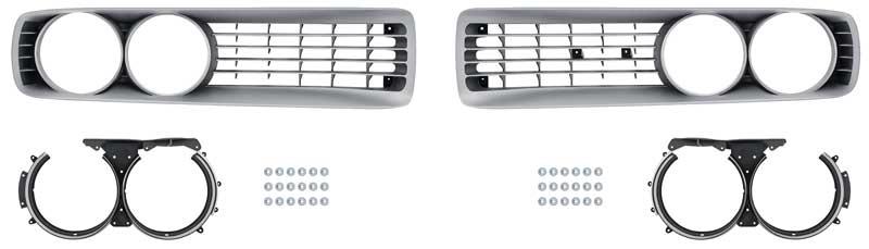 1972 Charger Grill Set- Silver