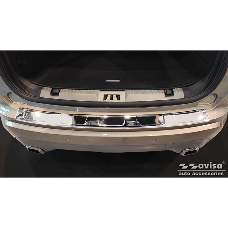Chrome Stainless Steel Rear bumper protector suitable for Ford Edge II FL 2018- 'Ribs'