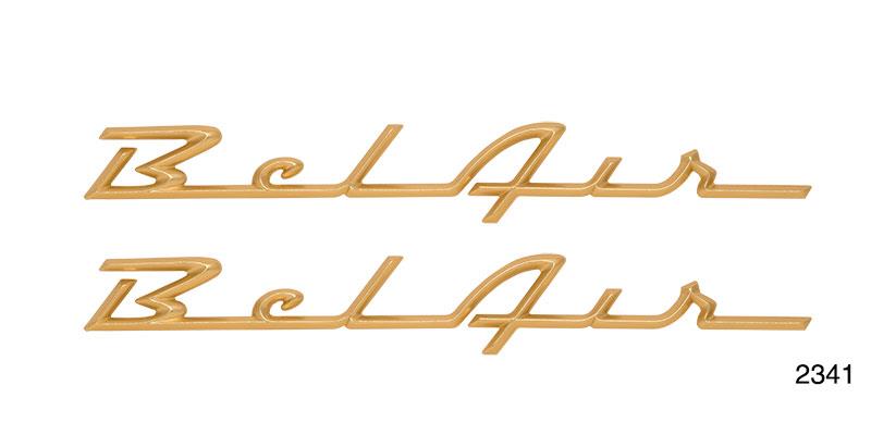 Emblem, "BelAir",aluminum, gold, show; pr