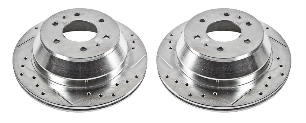 Brake Rotors, Drilled/Slotted, Iron, Zinc Dichromate Plated, Rear, Buick, Chevy, GMC, Isuzu, Oldsmobile, Pair