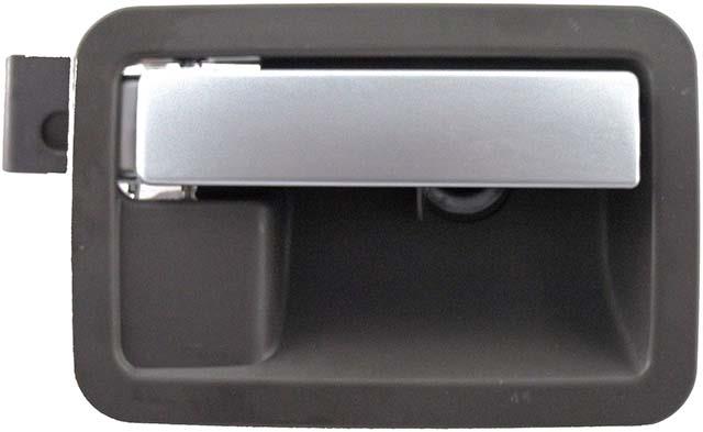 interior door handle silver lever, dark gray housing