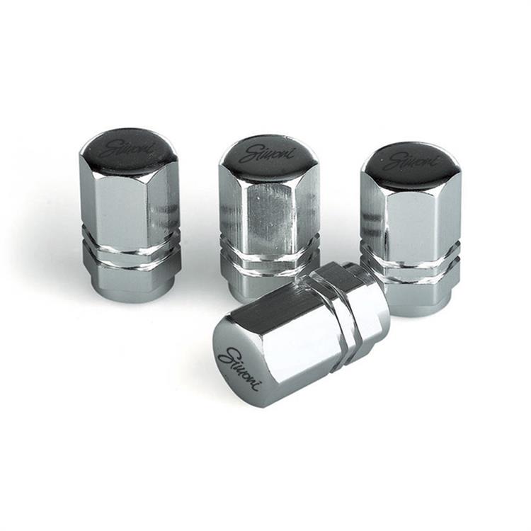 SR Valve Caps Exagonal Chrome 4pcs