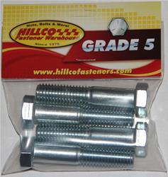 Bolt, Hex Head Cap Screw, Grade 5, Steel, Zinc Plated, 1/2 in.-13 RH, 2.750 in. Length, Set of 4