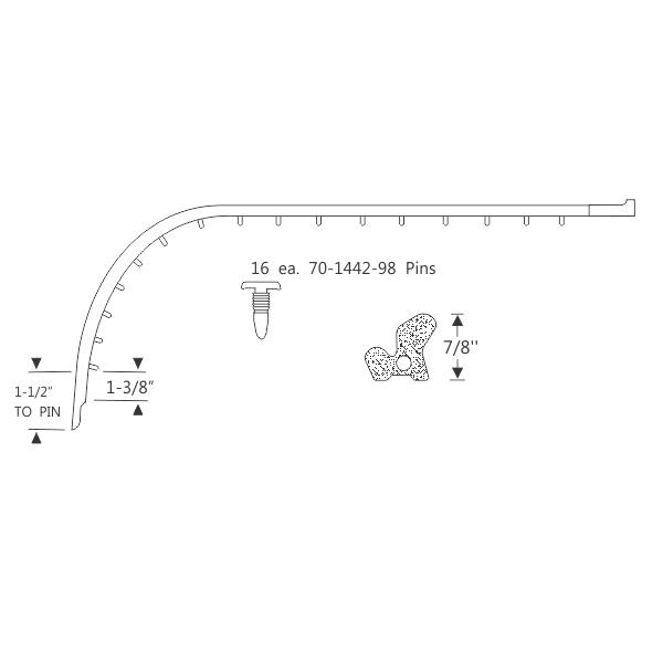 Hardtop roof rail weatherstrip