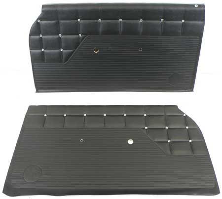 1962 IMPALA 2 DOOR SS / STANDARD COUPE / CONVERTIBLE BLACK PRE-ASSEMBLED FRONT DOOR PANELS