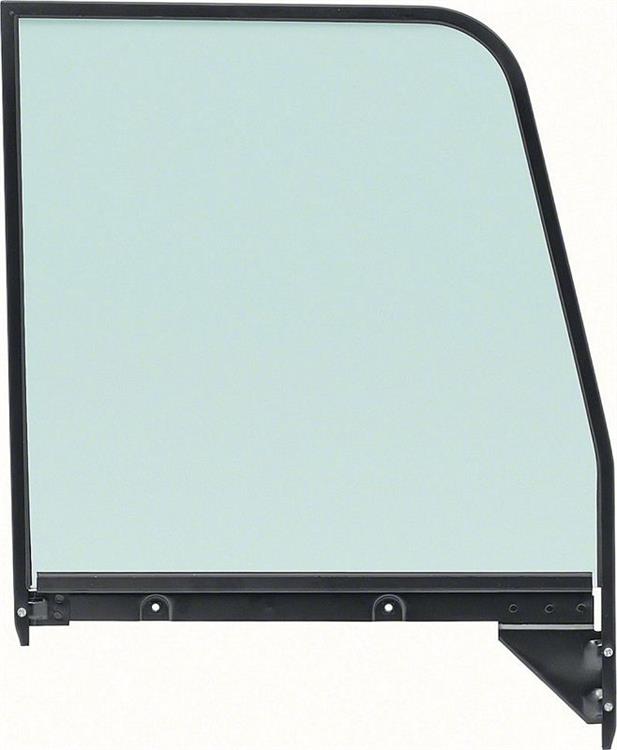 1955-59 GM TRUCK DOOR GLASS WITH BLACK FRAME-TINTED-RH