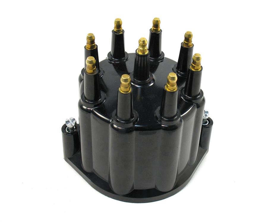 Distributor Cap, Male, Socket, Black, Clamp-Down, V8, Each