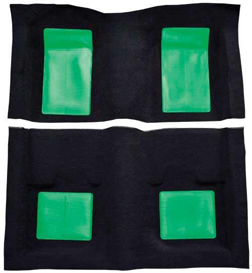 mattsats nylon med isolering - Black with Green Inserts