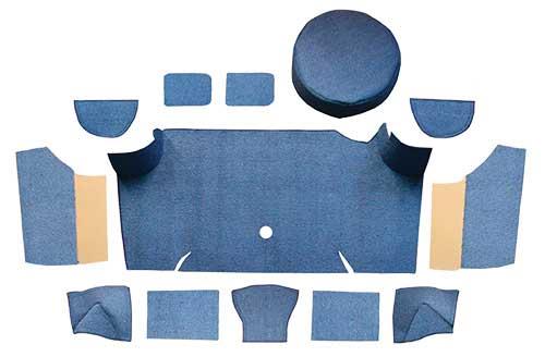 1967-68 Mustang Fastback Loop Trunk Carpet Set with Boards - Ford Blue