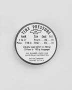 Decal,Tire Pressure,1967