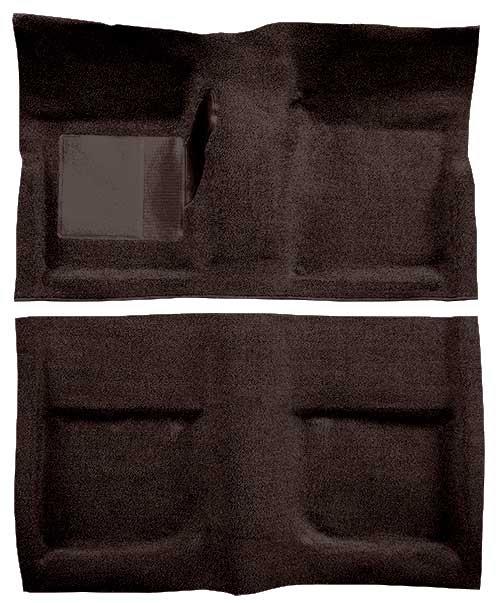 1965-68 Mustang Coupe Passenger Area Loop Floor Carpet with Mass Backing - Dark Brown