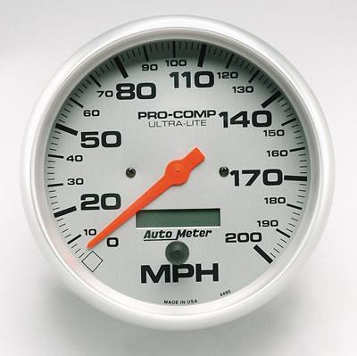 Speedometer 127mm 0-200mph Ultra-lite Electronic