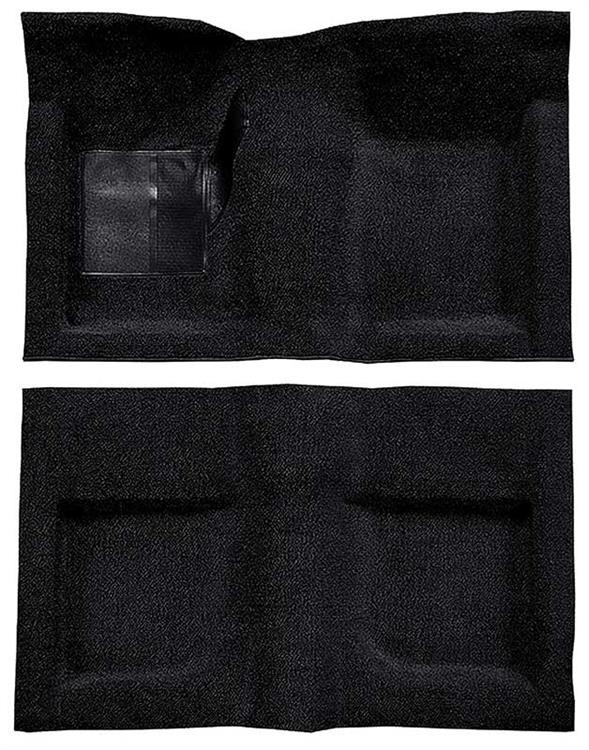 1965-68 Mustang Convertible Passenger Area Nylon Loop Floor Carpet Set - Black