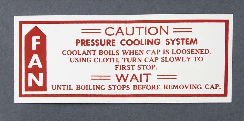 Caution Coolng/Fan Decal,79-80