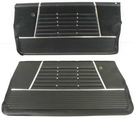 1964 IMPALA CONVERTIBLE & STANDARD 2 DOOR BLACK PRE-ASSEMBLED FRONT DOOR PANELS