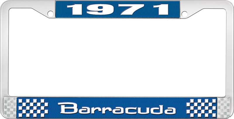 1971 BARRACUDA LICENSE PLATE FRAME - BLUE