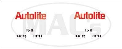 Decal Oil Filter, Autolite F-11 Racing