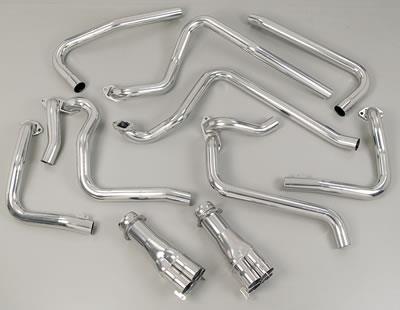 headers, 2" pipe, 3,0" collector, Silver 