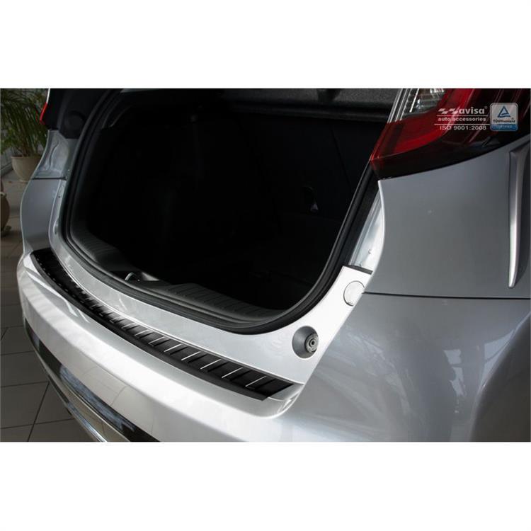 Zwart RVS Achterbumperprotector Honda Civic IX 5-deurs Facelift 2015- 'Ribs'