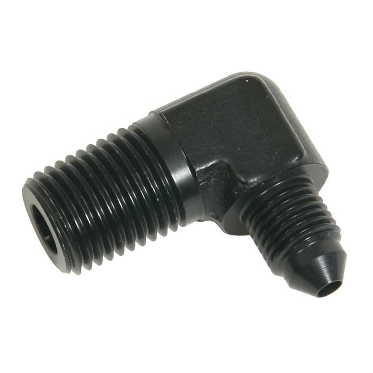 Fitting, Adapter, 90 Degree, Male AN3 to Male 1/4" NPT, Black
