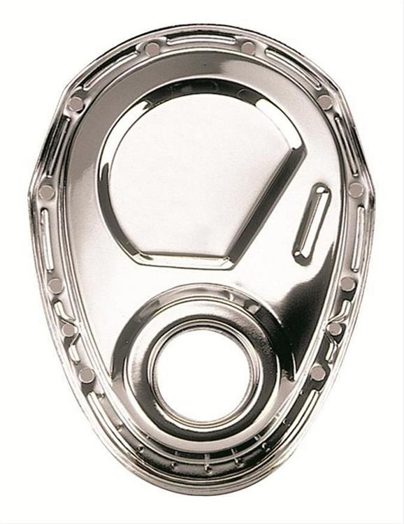 Timing Cover, 1-Piece, Steel, Chrome Plated