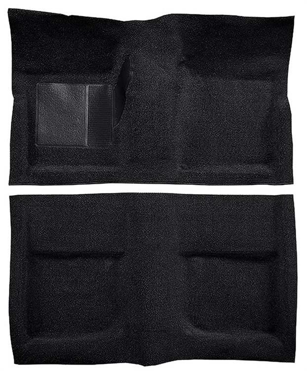 1965-68 Mustang Coupe Passenger Area Nylon Loop Floor Carpet Set with Mass Backing - Black