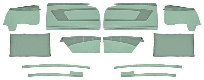 Preassembled Door Panel & Quarter Trim Panel Interior Kit Service, Green/Green