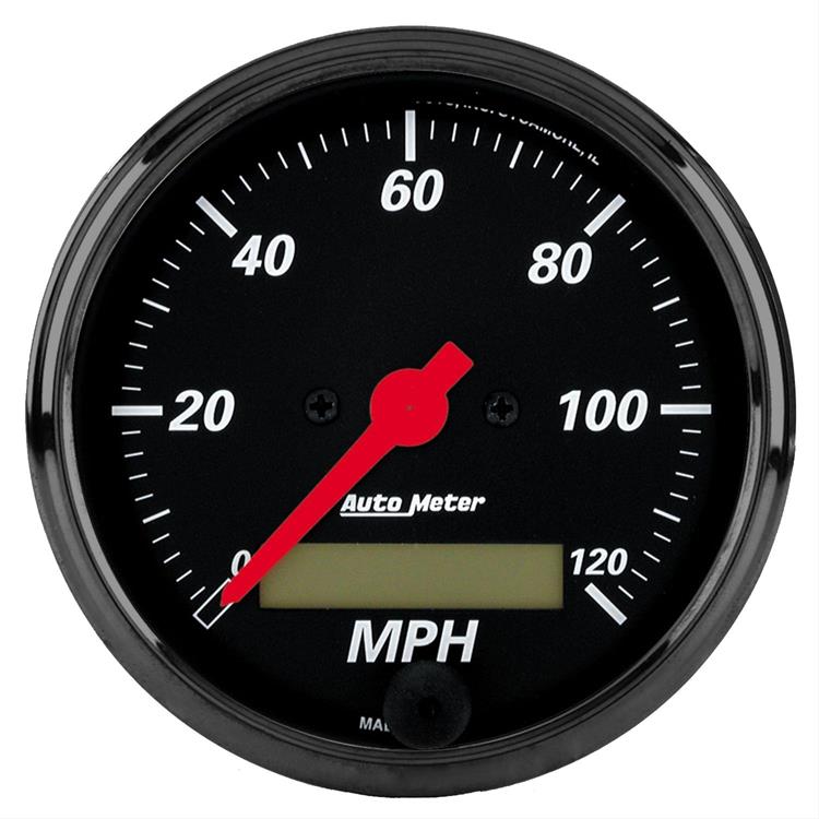 Speedometer 80mm 0-120mph Designer Black Electronic