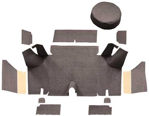 1965-66 Mustang Fastback Loop Trunk Carpet Set with Boards - Parchment