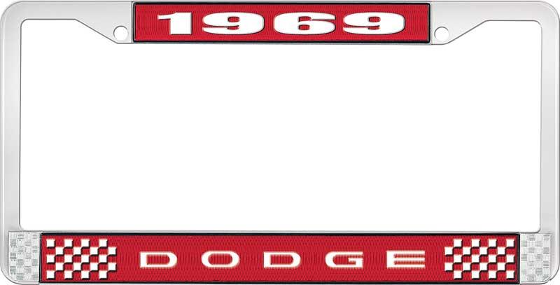 1969 DODGE LICENSE PLATE FRAME - RED