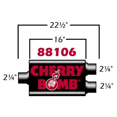 muffler, 2,25" in / 2,25" out, oval