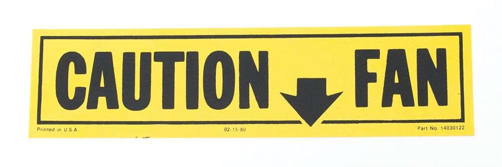 Caution Fan Decal,81-82