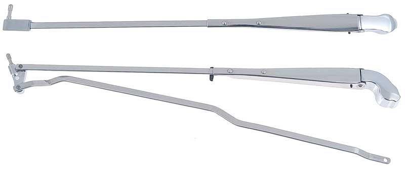 1970-81 F-Body Windshield Wiper Arms W/Recessed Wipers - Stainless Steel - Pair