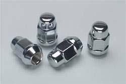 Lug Nuts, Conical Seat, Bulge, 1/2 in. x 20 RH, Closed End, Chrome Plated Steel, Set of 4