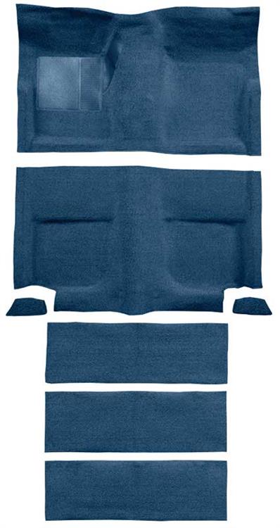 1965-68 Mustang Fastback Passenger Area Loop  Carpet with Fold Downs - Ford Blue