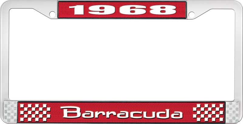 1968 BARRACUDA LICENSE PLATE FRAME - RED