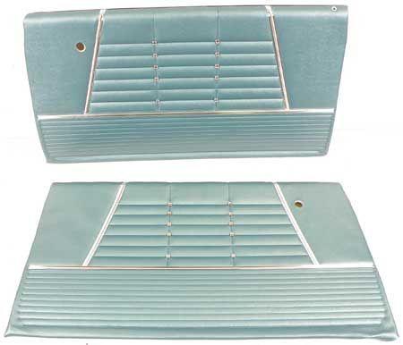 1964 IMPALA CONVERTIBLE & STANDARD 2 DOOR AQUA PRE-ASSEMBLED FRONT DOOR PANELS