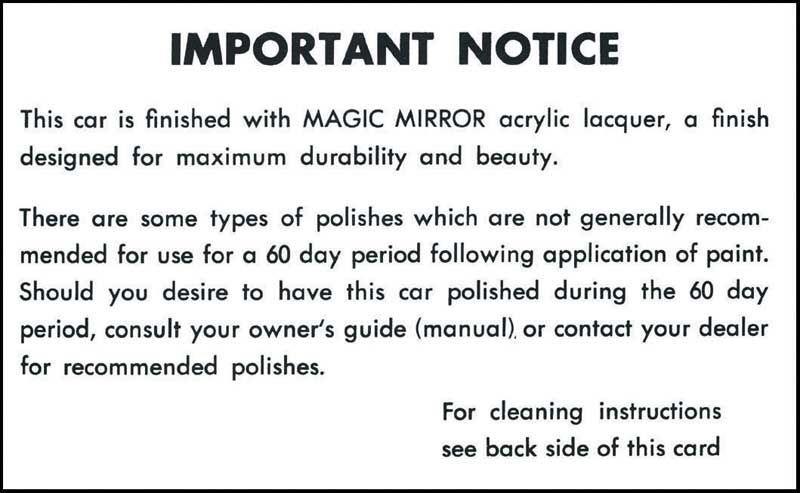 Reproduction paint instructions/important notice