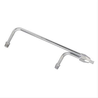 Fuel Line, Chrome, Steel, Holley, 4160 Series, 3/8 in. Hose Barb Inlet,